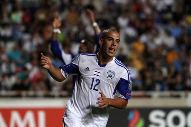 Israel s Tal Ben Haim celebrate a goal during the Euro 2016 qualifying soccer match between Israel and Cyprus at Gsp Stadium in Nicosia, Cyprus, on Tuesday, Oct. 10, 2014