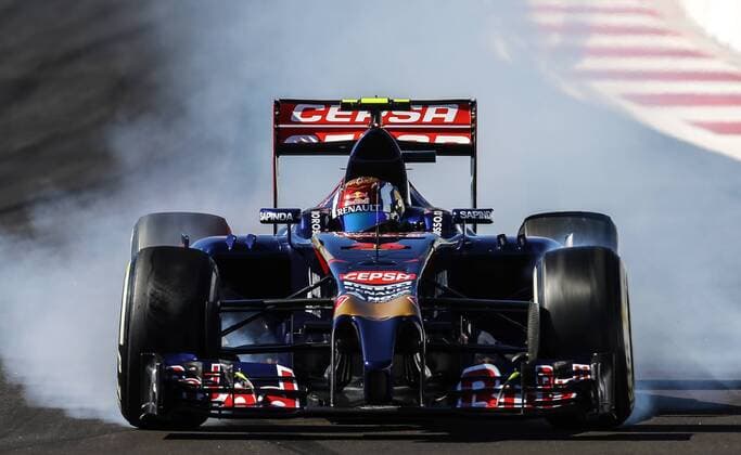 SOCHI, RUSSIA. OCTOBER 11, 2014. Toro Rosso s Daniil Kvyat of Russia drives during a practice session ahead of the 2014 Formula One Russian Grand Prix at the Sochi Autodrom racing circuit. Sergei Savostyanov TASS  premiumd Highlight RE15193B