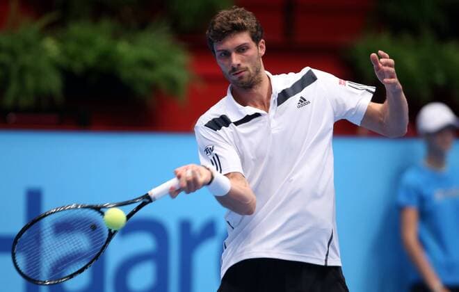 TENNIS - ATP, Erste Bank Open 2014 VIENNA,AUSTRIA,11.OCT.14 - TENNIS - ATP Tennis Herren World Tour, Erste Bank Open, qualifying. Image shows Daniel Brands (GER). 