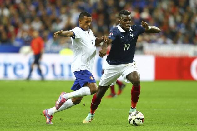 Nani (Portugal) vs Paul Pogba (France) FOOTBALL : France vs Portugal - Match Amical - 11 10 2014 GwendolineLeGoff Panoramic 