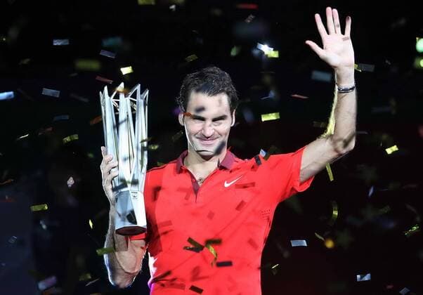 Oct. 12, 2014 - Oct 12, 2014; Shanghai, CHINA; Roger Federer of Switzerland wins the Shanghai Tennis Masters. Shanghai Tennis Masters  - ZUMAs112