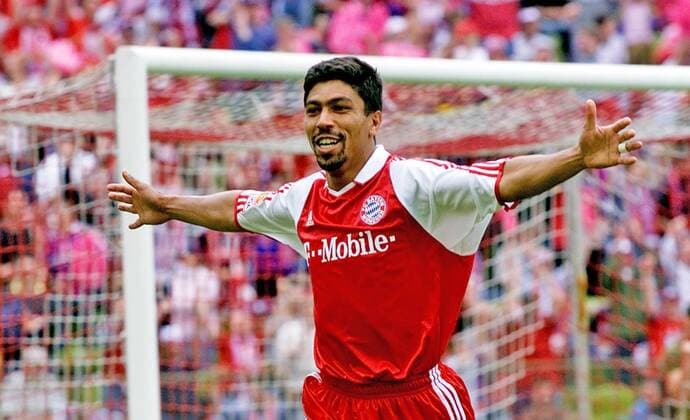 VfB Stuttgart 17.05.2003, 1. Fussball-Bundesliga, FC Bayern München - VfB Stuttgart (2:1): Giovane Elber (FC Bayern München); Jubel Tor 1:0 Elber.