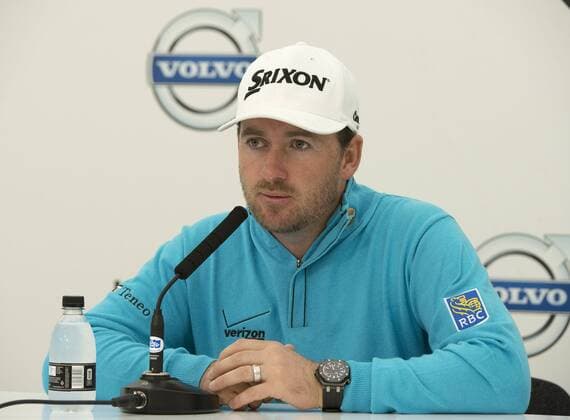 14.10.2014. The London Golf Club, Ash, England. The Volvo World Match Play Golf Championship. Defending champion Graeme McDowell (NIR) at the morning press conference. xStephenxBartholomewx  ActionPlus20234030