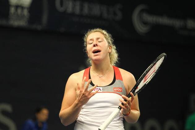 Anna Lena Friedsam (GER) ist unzufrieden mit ihrem Spiel Tennis, WTA, BGL BNP Paribas Luxembourg Open, 14.10.2014, EP_ANS