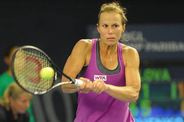 Achtelfinale, Vavara Lepchenko-5-(USA), Rückhand,Backhand, Tennis, WTA, BGL BNP Paribas Luxembourg Open, 15.10.2014 , EP_PFZ