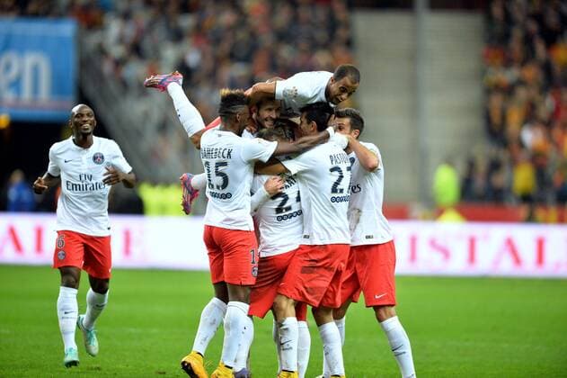 Yohan Cabaye (psg) - Lucas (psg) - Marco Verratti (psg) FOOTBALL : Lens vs Paris SG - Ligue 1 - 17 10 2014 AnthonyBIBARD FEP Panoramic 