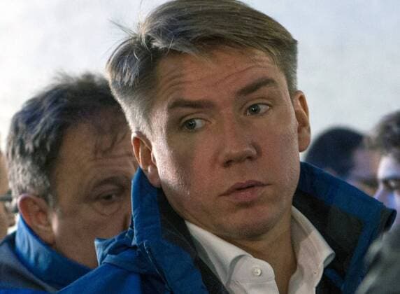 MOSCOW, RUSSIA. OCTOBER 18, 2014. Russia-2018 Organising Committee chief, Alexei Sorokin during an inspection round of Fisht stadium which will become an arena for the coming 2018 FIFA World Cup. Artur Lebedev TASS  RE1522D7