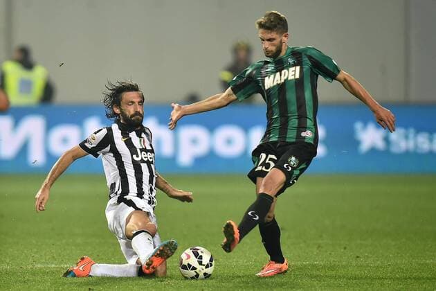Andrea Pirlo Juventus, domenico Berardi Sassuolo - Reggio Emilia 18-09-2014 Mapei Stadium, Football Calcio Serie A Sassuolo Calcio vs Juventus Turin. andreaxstaccioli