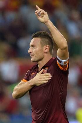 Francesco Totti Roma. Goal celebration. Roma 18-10-2014 Stadio Olimpico. Football Calcio 2014 2015 Serie A. AS Roma - Chievo Verona AntoniettaxBaldassarre