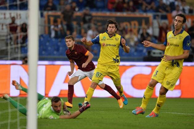 Adem Ljajic Roma. Goal celebration. Roma 18-10-2014 Stadio Olimpico. Football Calcio 2014 2015 Serie A. AS Roma - Chievo Verona AntoniettaxBaldassarre