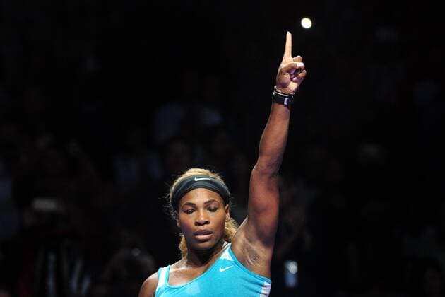 Serena Williams of the United States WTA Tennis Damen Finals at the Singapore Indoor Stadium, Oct. 20, 2014. ThenxChihxWey 