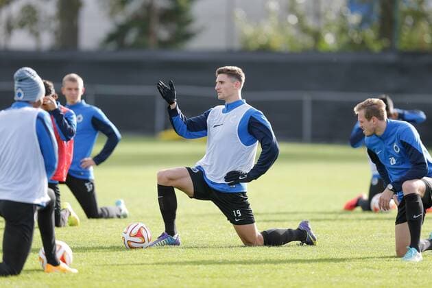 - BRUGGE, BELGIUM: Club s Thomas Meunier pictured during a training session of Belgian soccer team Club Brugge, Wednesday 22 October 2014, in Brugge. Tomorrow Club Brugge is playing Danish team FC Kobenhavn in the third day of the group stage of the UEFA Europa League competition, in the group B. BRUNOxFAHY 04486892