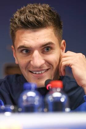 - BRUGGE, BELGIUM: Club s Thomas Meunier pictured at a press conference of Belgian soccer team Club Brugge, Wednesday 22 October 2014, in Brugge. Tomorrow Club Brugge is playing Danish team FC Kobenhavn in the third day of the group stage of the UEFA Europa League competition, in the group B. BRUNOxFAHY 04487019