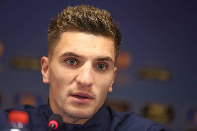 - BRUGGE, BELGIUM: Club s Thomas Meunier pictured at a press conference of Belgian soccer team Club Brugge, Wednesday 22 October 2014, in Brugge. Tomorrow Club Brugge is playing Danish team FC Kobenhavn in the third day of the group stage of the UEFA Europa League competition, in the group B. BRUNOxFAHY 04487027