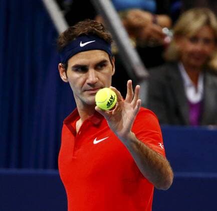 22.10.2014 Basel SUI Tennis Swiss Indoors Bild zeigt Roger Federer (SUI) Aktion Einzelbild Foto 