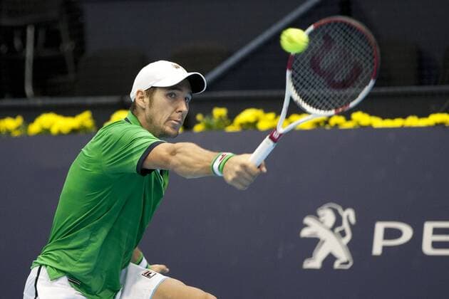 Valencia, 23.10.2014 - Dusan Lajovic during his match at the Valencia Open 500. 