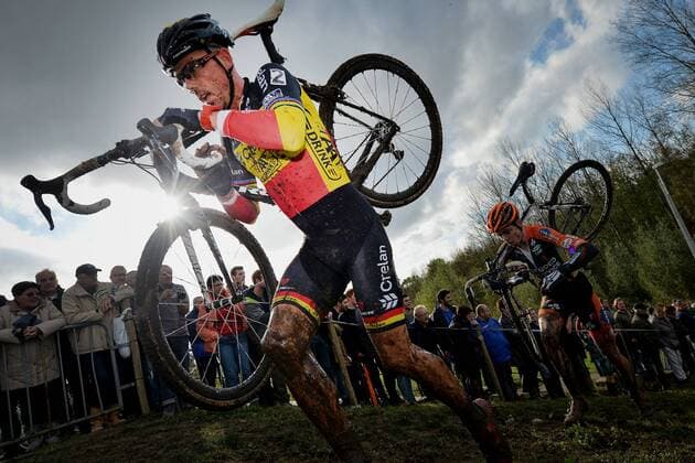 - KRUIBEKE, BELGIUM: Belgian national champion Sven Nys pictured in action during the second edition of the Poldercross cyclocross cycling race in Bazel, Kruibeke, Saturday 25 October 2014. DAVIDxSTOCKMAN  04489421