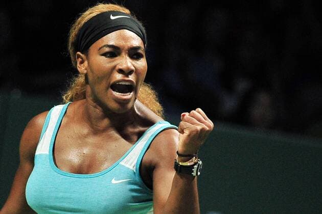 Serena Williams of the United States reacts during the women s singles final match of WTA Tennis Damen Finals at the Singapore Indoor Stadium on Oct. 26, 2014. (SP)SINGAPORE-TENNIS-WTA-SINGLES FINAL ThenxChihxWey 