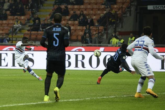 29 10 2014 - Serie A Inter Mailand - Sampdoria Genua traversa Alfred Duncan 