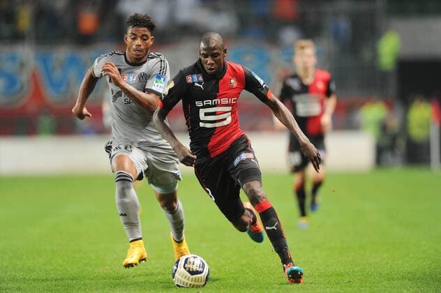 Abdoulaye Doucoure (Rennes) Mario Lemina (Marseille) FOOTBALL : Rennes vs Marseille - Coupe de la Ligue - 29 10 2014 N.LeGouic FEP Panoramic 