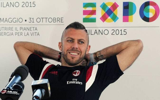 An Milano 31 10 2014 - conferenza stampa Jeremy Menez Expo gate foto Andrea Ninni Image Sport nella foto: Jeremy Menez 