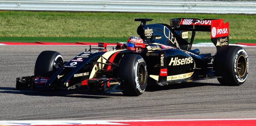 FORMULA 1 - United States GP, qualifying AUSTIN,TEXAS,USA,01.NOV.14 - MOTORSPORT, FORMULA 1 - Grand Prix of the USA, Circuit of The Americas, qualifying. Image shows Romain Grosjean (FRA Lotus). 
