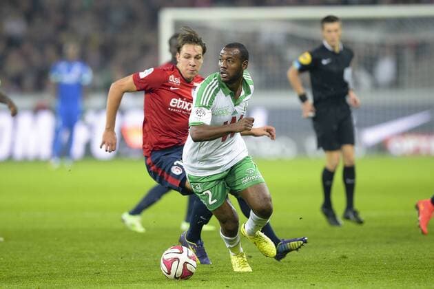 Michael Frey (lille) vs Kevin Theophile Catherine (Saint Etienne) FOOTBALL : Lille vs Saint Etienne - Ligue 1 - 01 11 2014 JBAutissier Panoramic 