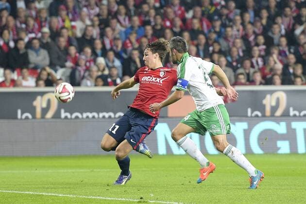 but de Michael Frey (lille) FOOTBALL : Lille vs Saint Etienne - Ligue 1 - 01 11 2014 JBAutissier Panoramic 
