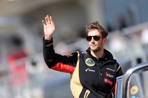 02.11.2014 - Romain Grosjean (FRA) Lotus F1 Team E22 at drivers parade United States Grand Prix, Austin 30 October - 2 November 2014 