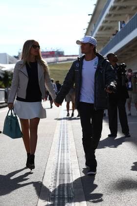02.11.2014 - Nico Rosberg (GER) Mercedes AMG F1 W05 and his wife Vivian Sibold United States Grand Prix, Austin 30 October - 2 November 2014 