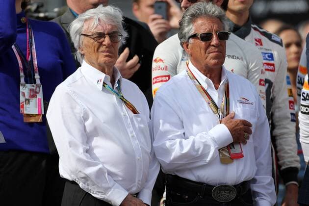 02.11.2014 - Race, Bernie Ecclestone (GBR), President and CEO of FOM and Mario Andretti (USA) United States Grand Prix, Austin 30 October - 2 November 2014 