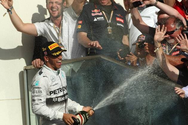 02.11.2014 - Race, Lewis Hamilton (GBR) Mercedes AMG F1 W05 race winner United States Grand Prix, Austin 30 October - 2 November 2014 