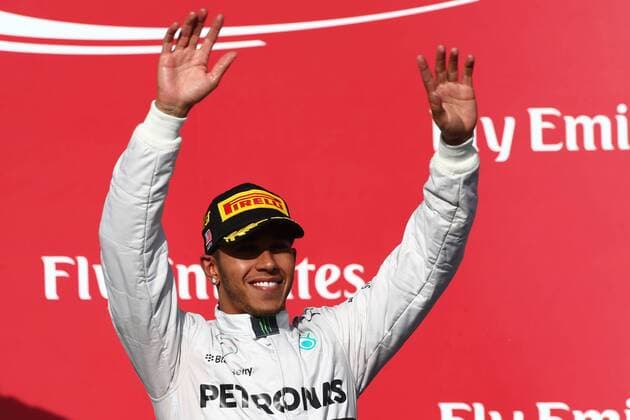 02.11.2014 - Race, Lewis Hamilton (GBR) Mercedes AMG F1 W05 race winner United States Grand Prix, Austin 30 October - 2 November 2014 