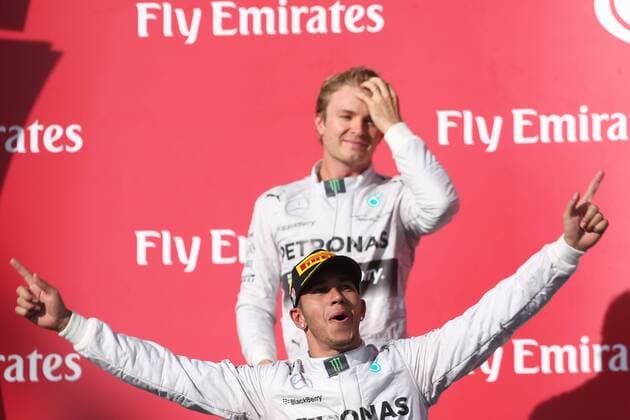 Motorsports: FIA Formula One World Championship 2014, Grand Prix of United States, 44 Lewis Hamilton (GBR, Mercedes AMG Petronas F1 Team), 6 Nico Rosberg (GER, Mercedes AMG Petronas F1 Team), xHOCHxZWEIx