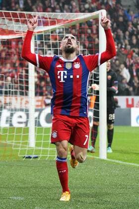 Torjubel von Franck Ribery 7 (FC Bayern Muenchen) FC Bayern Muenchen vs. AS Rom, Fussball, Champions League, 05.11.2014 EP_CKT