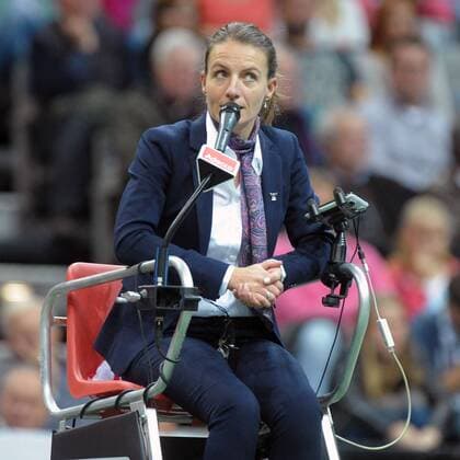 Schiedsrichterin Eva Asderaki (GRE), Tennis, ITF Fed Cup Finale 2014, Tschechien vs Deutschland, 08. bis 09.11.2014, 2.Einzel Lucie Safarova (CZE), WTA Tennis Damen Einzel Nr. 17, vs Angelique Kerber (GER), WTA Tennis Damen Einzel Nr.10, EP_pfz