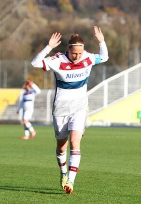 09.11.2014, xkvx, Fussball 1.Bundesliga Damen, FF USV Jena - FC Bayern München, v.l. Melanie Behringer (FC Bayern München)