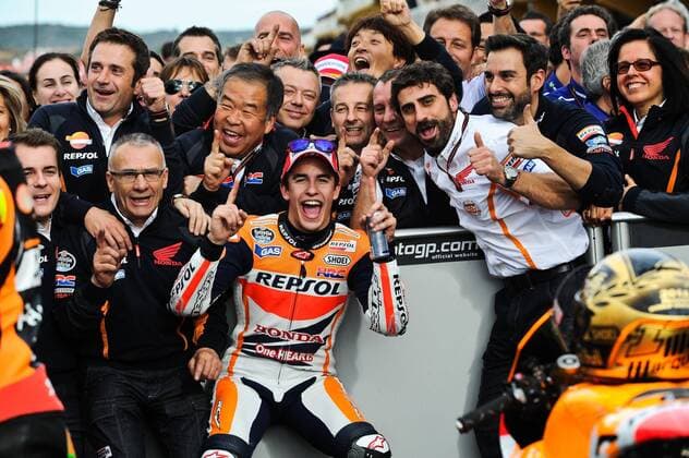 09.11.2014. Valencia, Spain. MotoGP. Grand Prix of Valencia. Sieger und Weltmeister Marc Marquez and the Honda Team xGaetanoxPiazzollax  ActionPlus124455