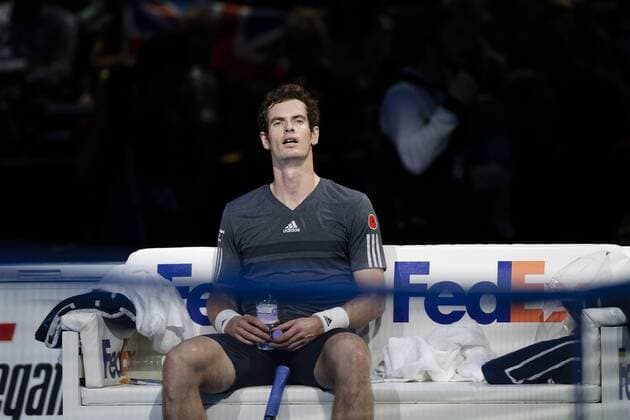 09.11.2014. London, England. ATP Tennis Herren World Tour Finals. Andy Murray resting between games xCraigxMercerx  ActionPlus11575198