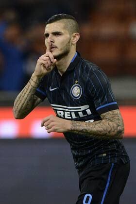 Esultanza gol di Mauro Icardi Inter 1-1. Celebration goal Milano 09-11-2014 Stadio Giuseppe Meazza - Football Calcio Serie A Inter - Hellas Verona. Foto Giuseppe Celeste Insidefoto giuseppexceleste