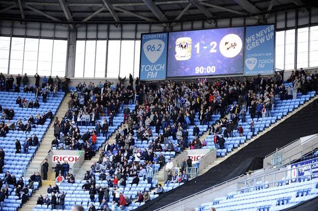 09.11.2014. Coventry, England. FA Cup 1st Round. Coventry City . The scoreboard reflects the score at the Ricoh Arena xStevexCookx  ActionPlus11575290