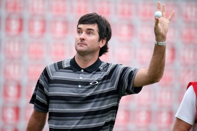 Bubba Watson of the United States poses during the WGC HSBC Champions golf tournament at the Sheshan International Golf Club in Shanghai, China, 9 November 2014. Even in the midst of a meltdown, Bubba Watson never lost hope Sunday (9 November 2014) in the HSBC Champions. He stood on the 16th tee with a two-shot lead. He trudged off the 17th green facing a one-shot deficit behind five players suddenly tied for the lead. And right when it looked as though Watson had blown it, he delivered a finish that not even the creator of ¡°Bubba golf¡± could have imagined. From some 60 yards away in a bunker left of the green on the par-5 18th hole, Watson blasted out of the sand and watched his ball roll 25 feet before it dropped for eagle. Watson was so stunned that his eyes widened and he screamed. He didn¡¯t know what else to do. Moments later, he rolled in a 20-foot birdie putt on the 18th in a playoff to beat Tim Clark and captured his first World Golf Championship. Bubba Watson wins his 1st World Golf Championship in Shanghai  pbu184838_74