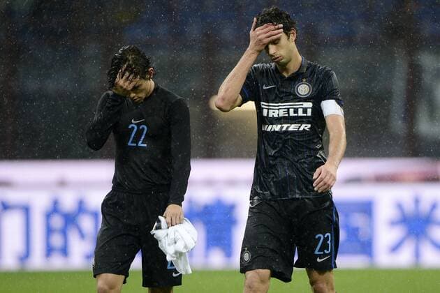 Enttäuschung Dodo, Andrea Ranocchia Inter Milano 09-11-2014 Stadio Giuseppe Meazza - Football Calcio Serie A Inter Mailand vs Hellas Verona. giuseppexceleste