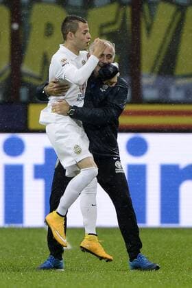 Nicolas Lopez Verona 2-2. Celebration goal Milano 09-11-2014 Stadio Giuseppe Meazza - Football Calcio Serie A Inter Mailand vs Hellas Verona. giuseppexceleste