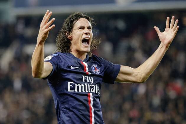 Edinson Roberto Paulo Cavani Gomez (psg) (El Matador) (El Botija) (Florestan), joie apres but FOOTBALL : PSG vs Marseille - Ligue 1 - 09 11 2014 StephaneAllaman Panoramic 