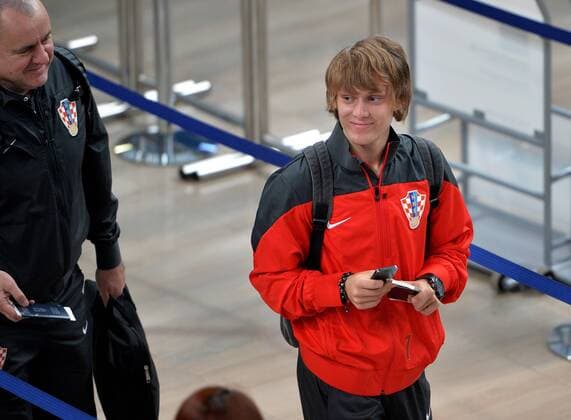 Croatia football team departure - Croatia 10.11.2014., Pleso Airport Zagreb,Croatia - The Croatia football squad fly out to London for their friendly match with Argentina. Alen Halilovic.  MarkoxPrpic PIXSELL