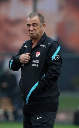Turkey National Football Team players last training in Riva, Istanbul Tukey on November 11, 2014. Pictured: Coach Fatih Terim 