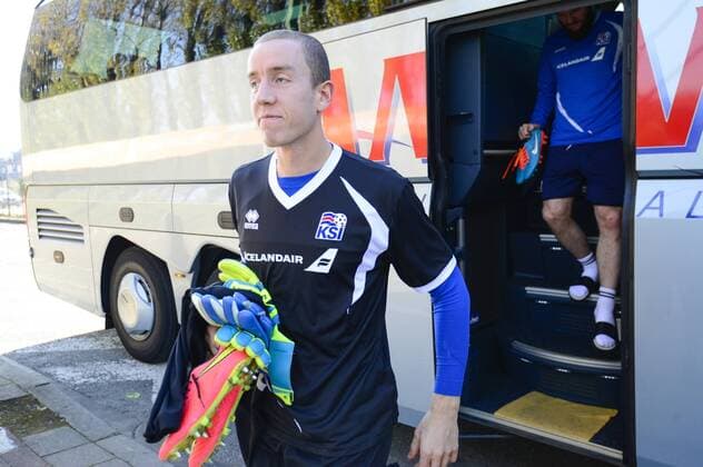- BRUSSELS, BELGIUM: Iceland s goalkeeper Hannes Por Halldorsson arrives for a training session of Belgian national soccer team Red Devils, Monday 10 November 2014. Belgium will play a friendly match against Iceland on Wednesday and its third game of the Euro 2016 qualification, against Wales on Sunday. LAURIExDIEFFEMBACQ  premiumd 20150460
