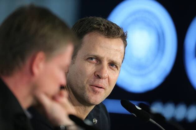 Oliver Bierhoff, Manager Deutsche Nationalmannschaft, bei der PK Deutschland - Gibraltar Pressekonferenz ,Fussball, Nationalmannschaft, DFB, Deutscher Fussball Bund, 2014, Fußball, Fussball, soccer, Herren, Deutschland, Germany. Pressekonferenz, PK, Berlin, 11.11.2014