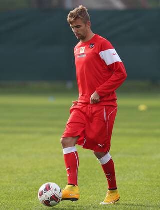 SOCCER - UEFA EURO 2016 quali, preview VIENNA,AUSTRIA,12.NOV.14 - SOCCER - ÖFB, training team AUT. Image shows Lukas Hinterseer (AUT). 